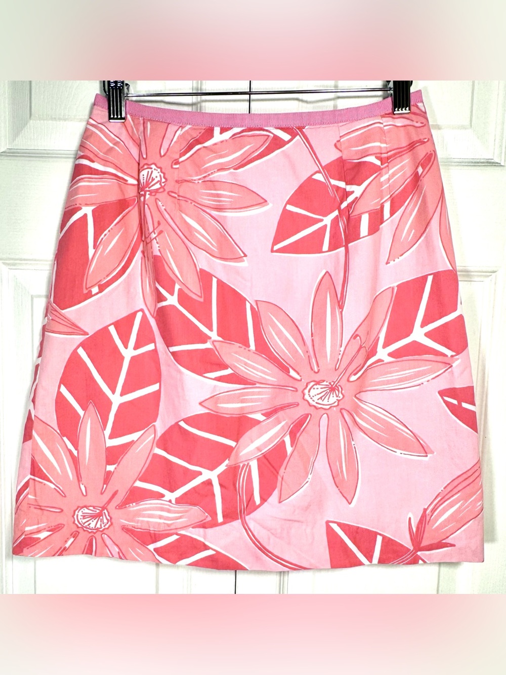 Lilly Pulitzer Vintage Pink Coral Floral Skirt Size 2 EUC
